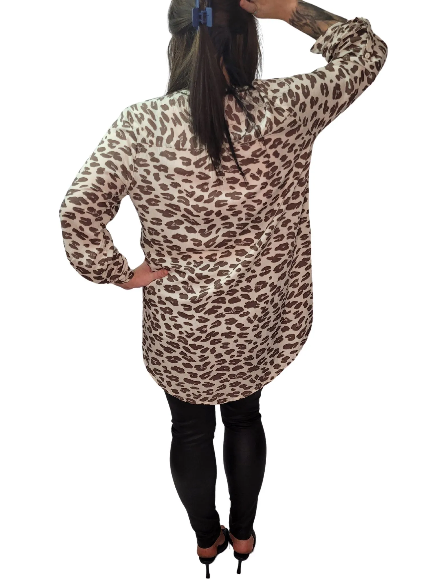💙 AHUKA Coffee Leopard Long Sleeve Top