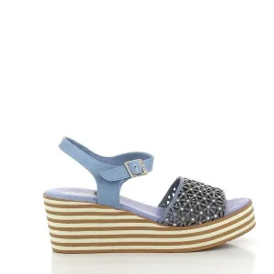 24 Hrs 24106 Light Blue Slingback Wedges