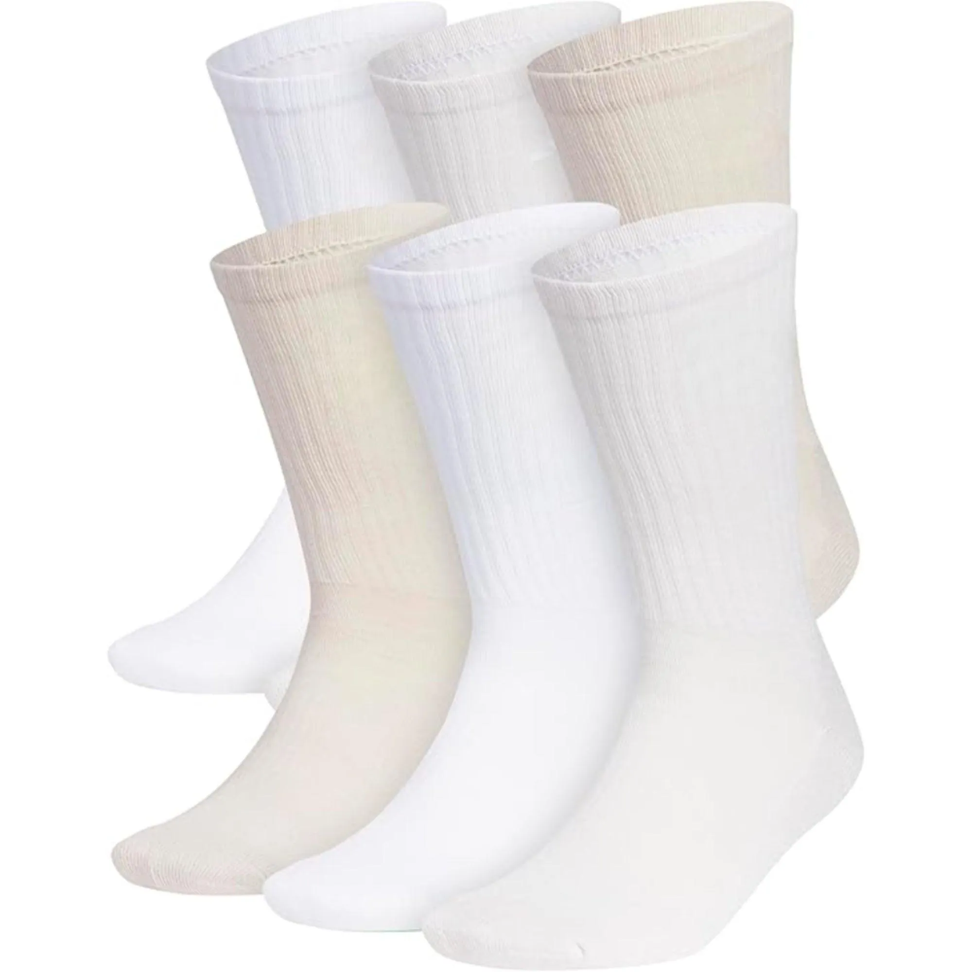 6 Pairs Versatile Cushioned Crew Socks
