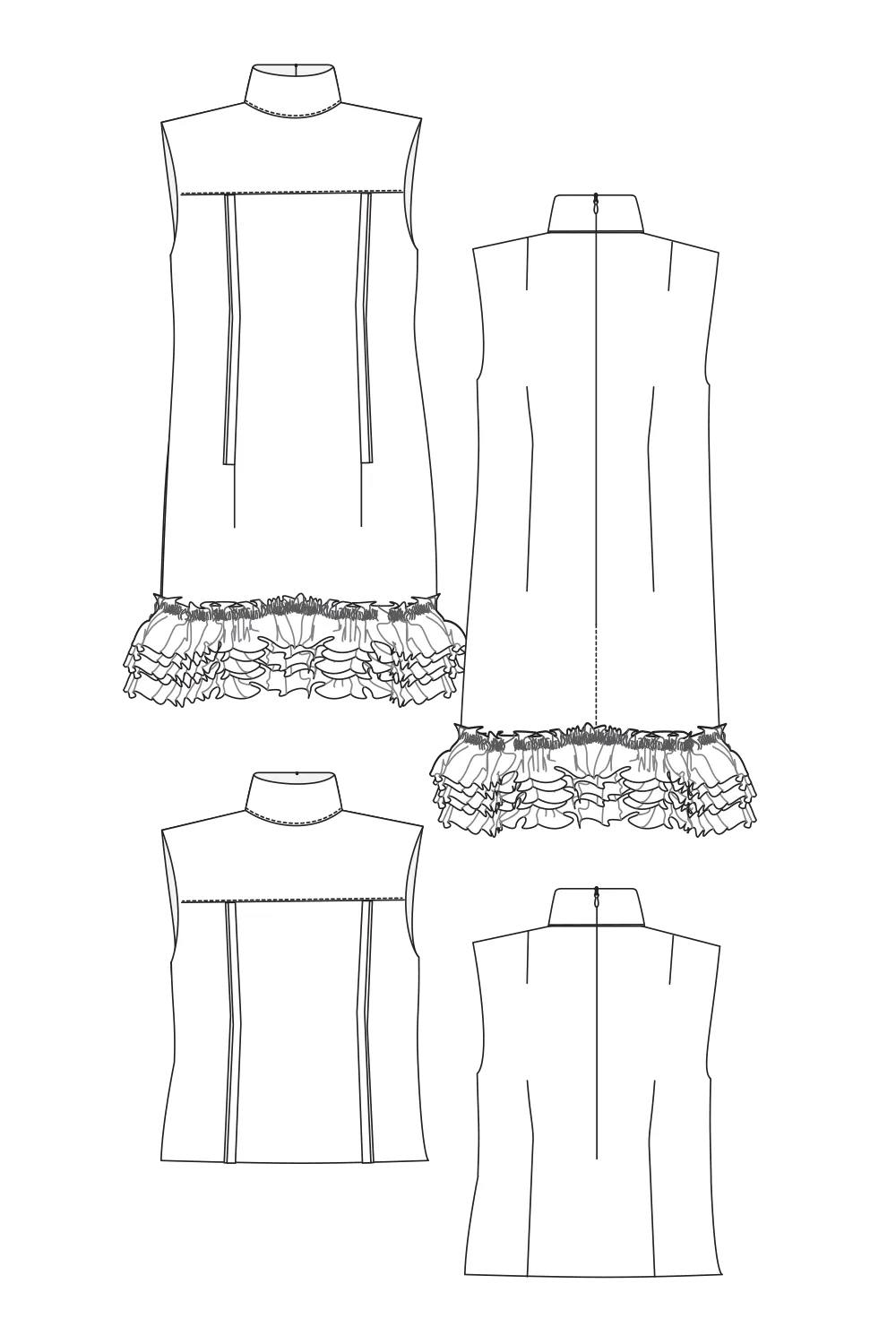 69-3 JOIE DE VIVRE Mini dress or blouse with standup collar