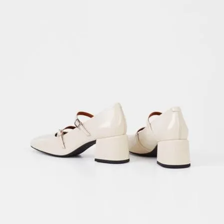 ADISON Cream Patent Mary Jane Pumps