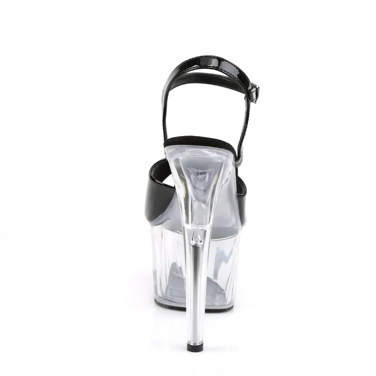 ADORE-709 Black & Clear Open Toe High Heels