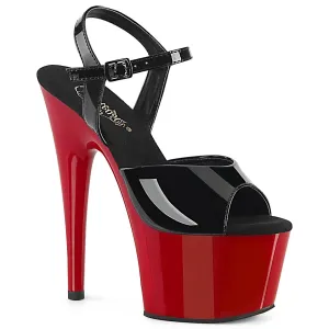ADORE-709 Pleaser 7 Inch Black Patent Red Pole Dancer Platform Shoes