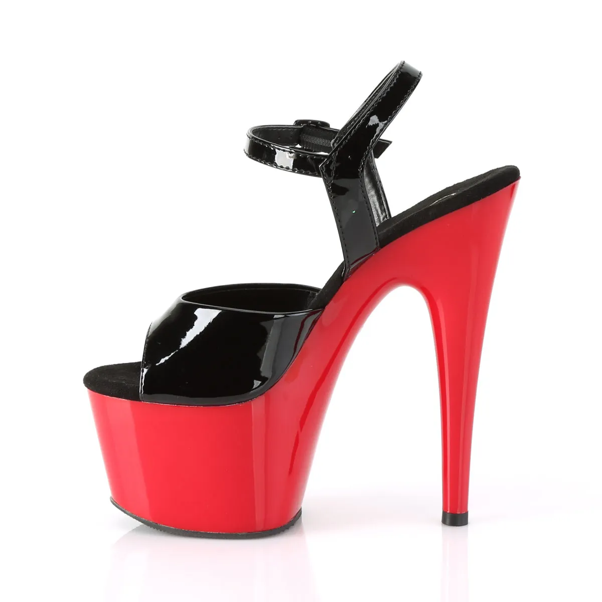 ADORE-709 Pleaser 7 Inch Black Patent Red Pole Dancer Platform Shoes
