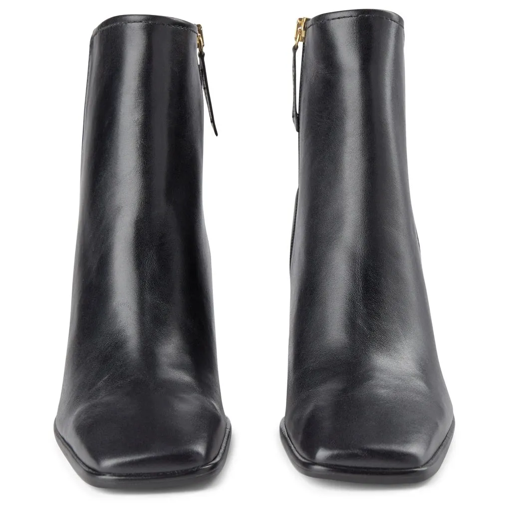 Agata leather ankle boot - BLACK