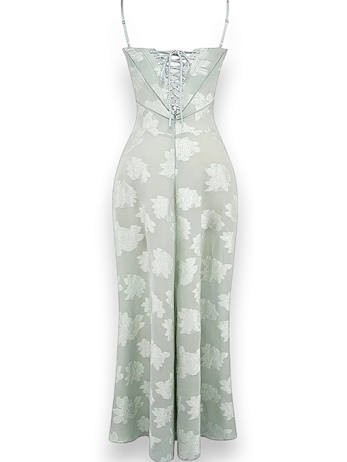 Amara Blossom Green Floral Vintage Gown