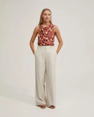 Angelica Geo Print Soft Neck Top