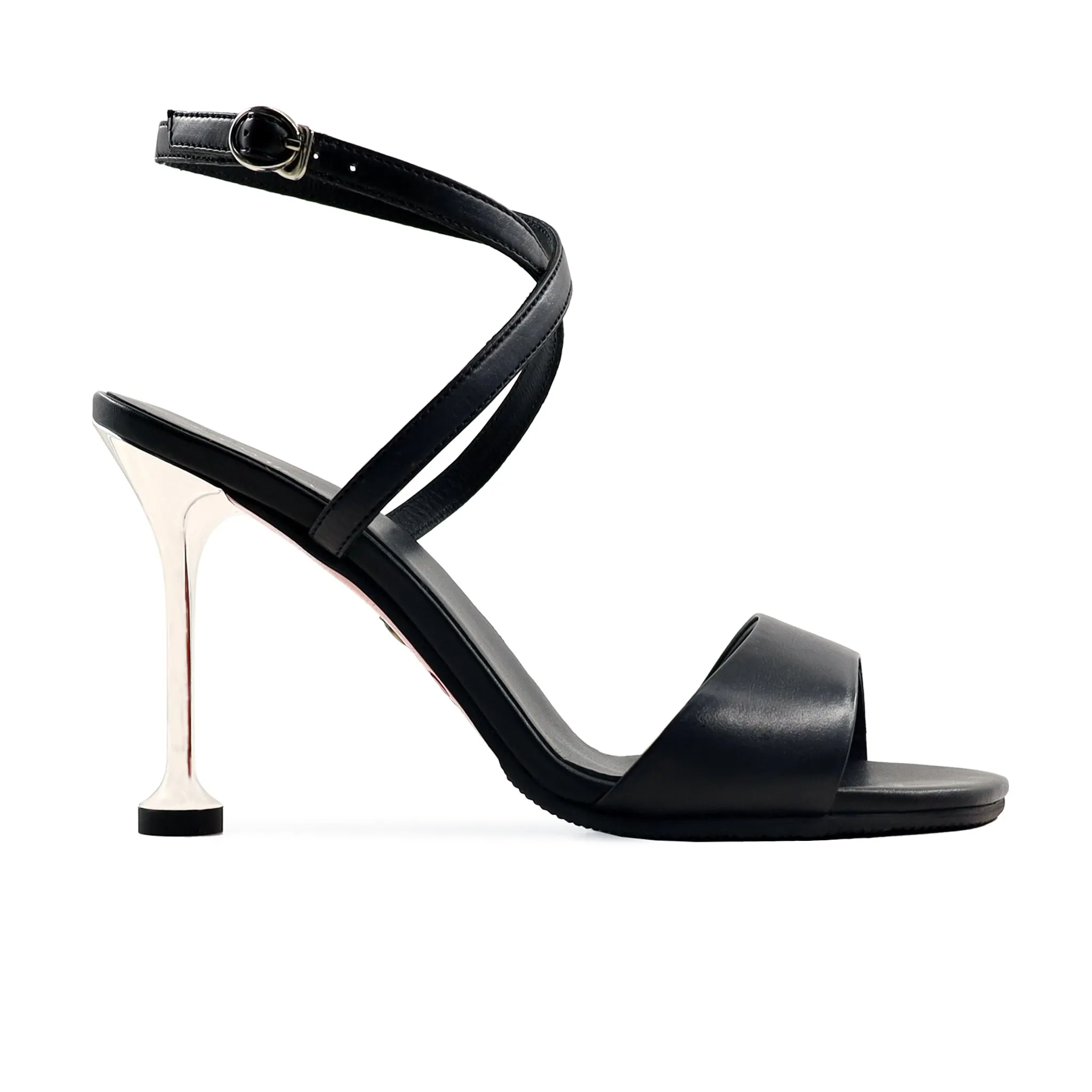 Anna - Women's Black Strapped Heels