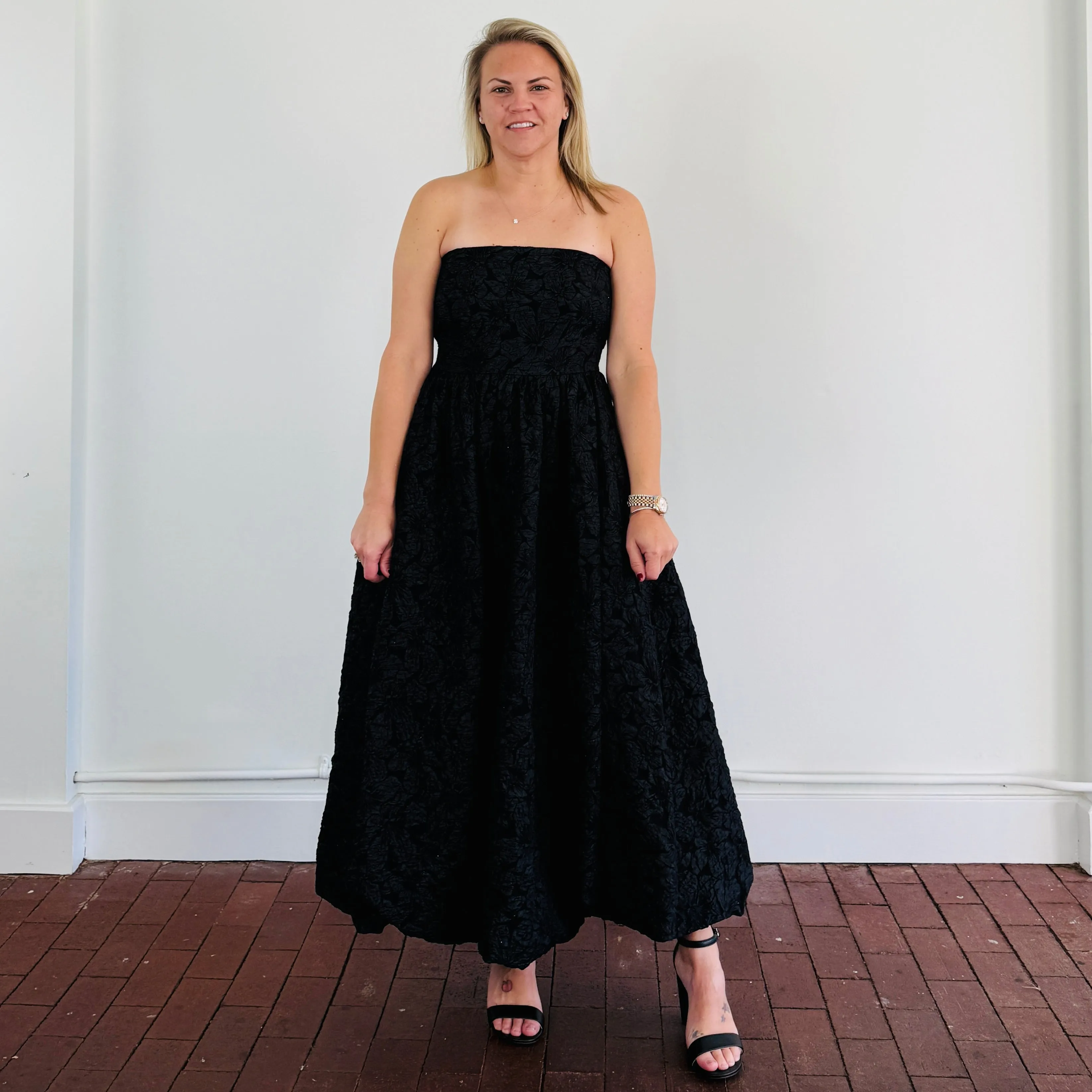 Arielle Jacquard Belle Strapless Maxi Dress
