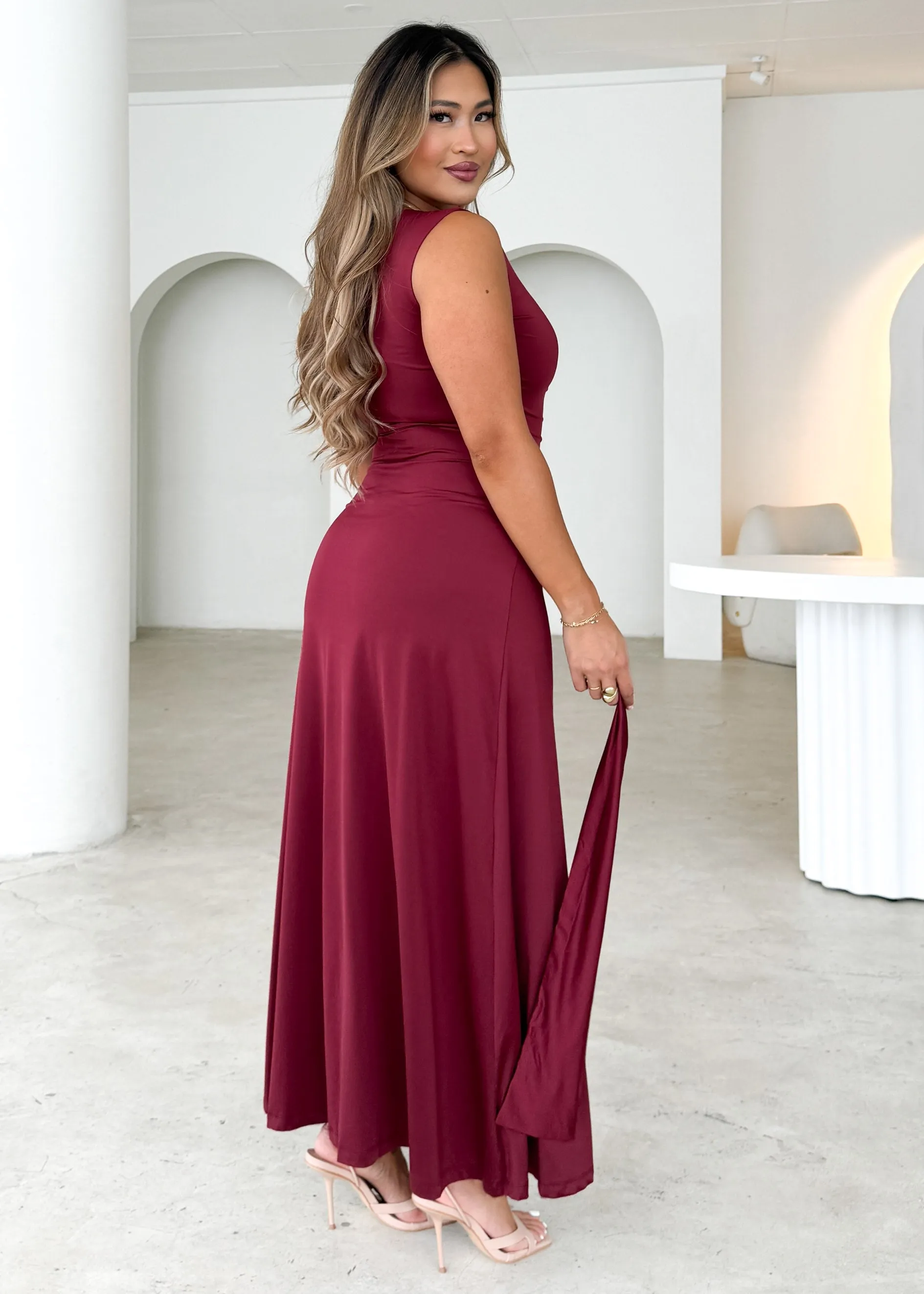 Arina Maxi Dress - Burgundy