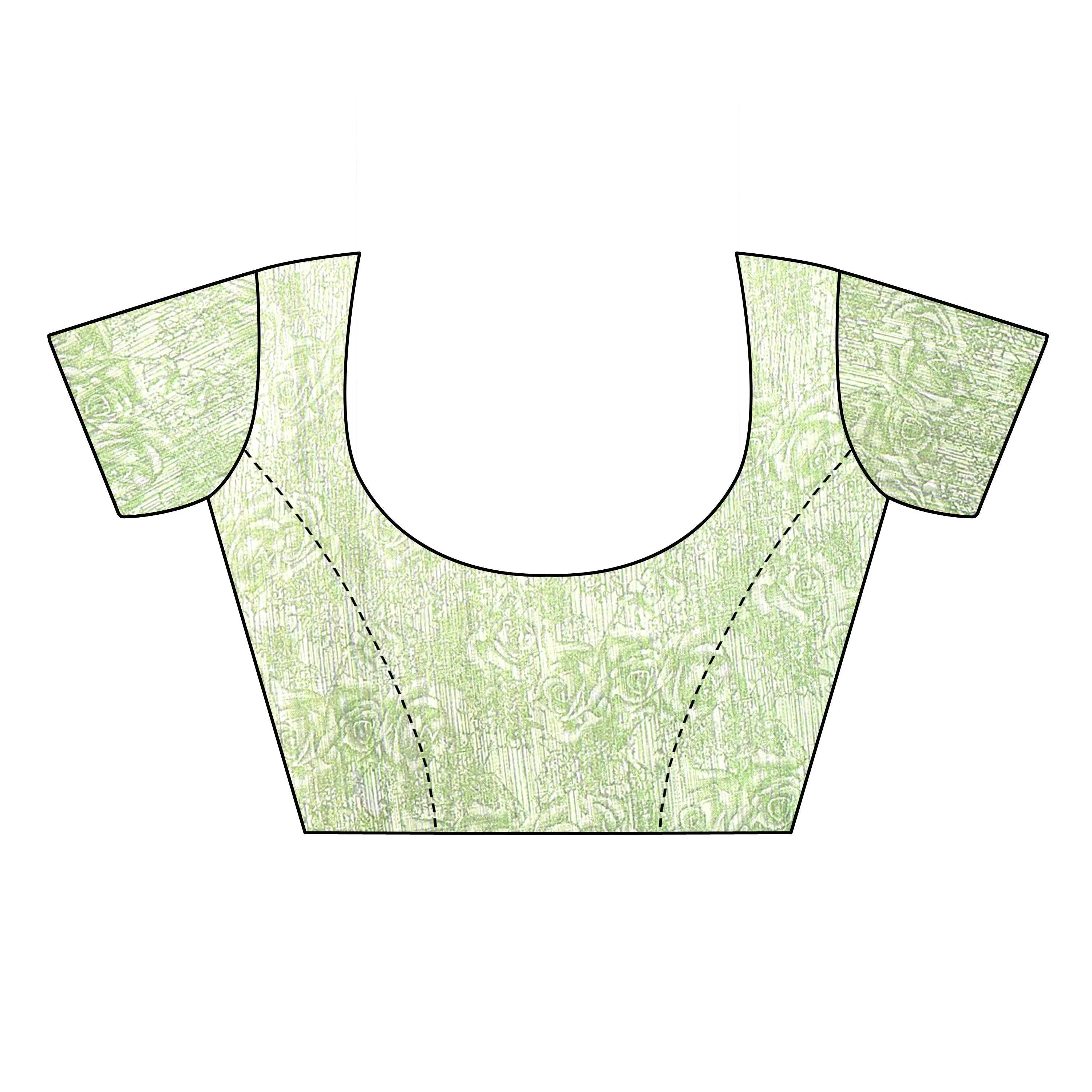 Arresting Light Green Colored Casual Wear Floral Printed Linen Saree