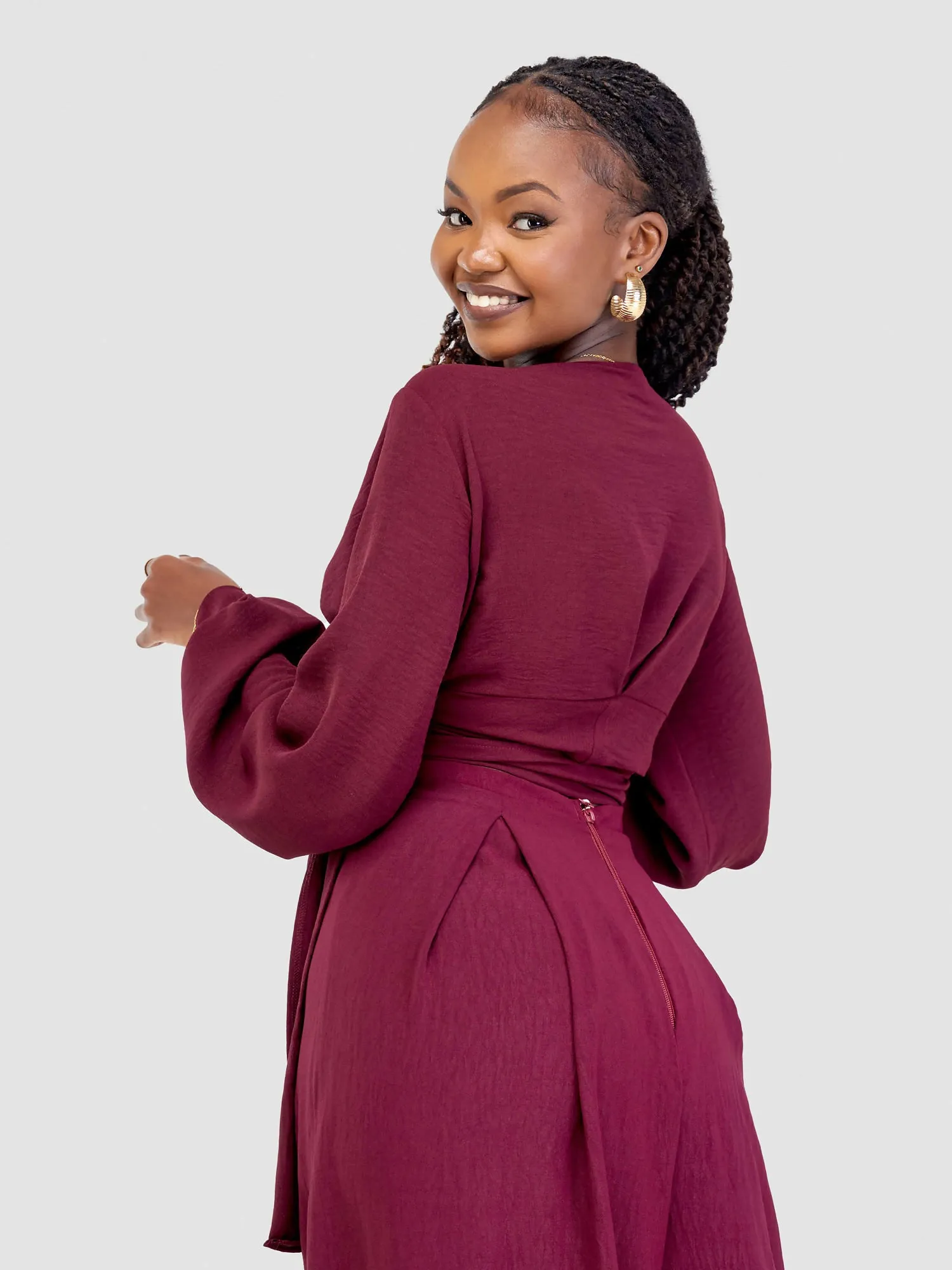 Asmara Palazzo Pants & Top Set - Maroon