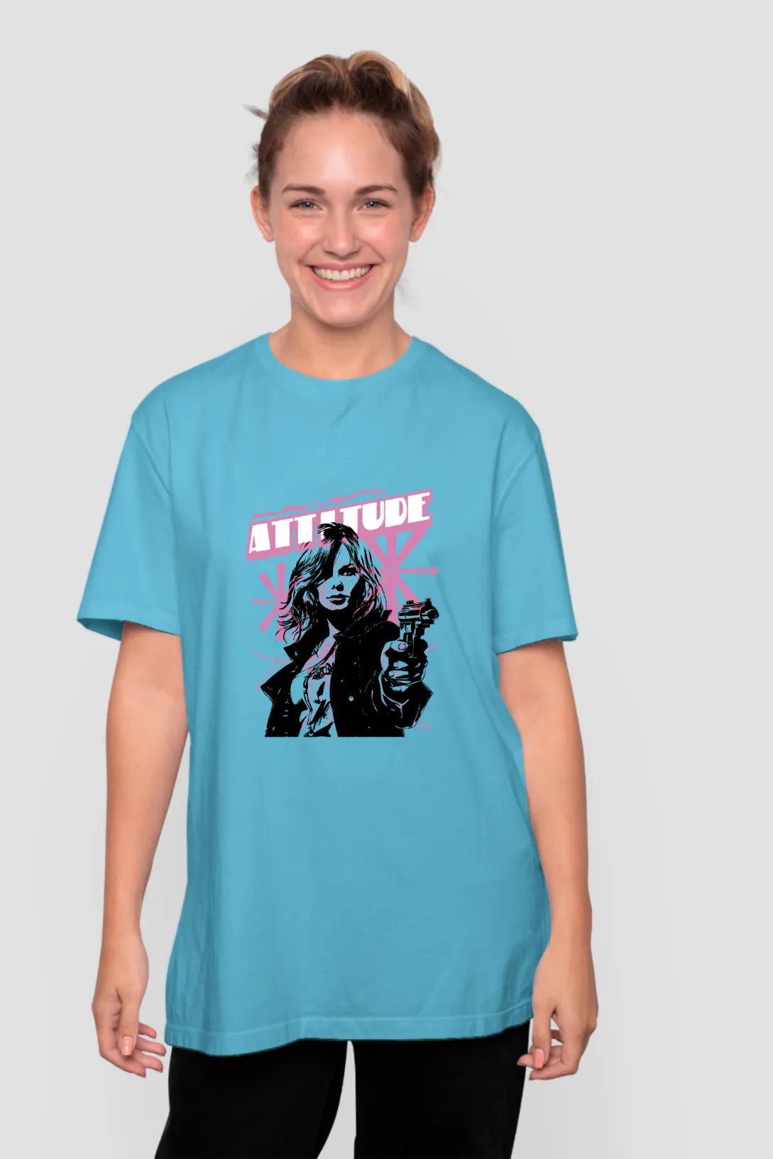 Attitude Matters Printed Oversized T-shirt for women