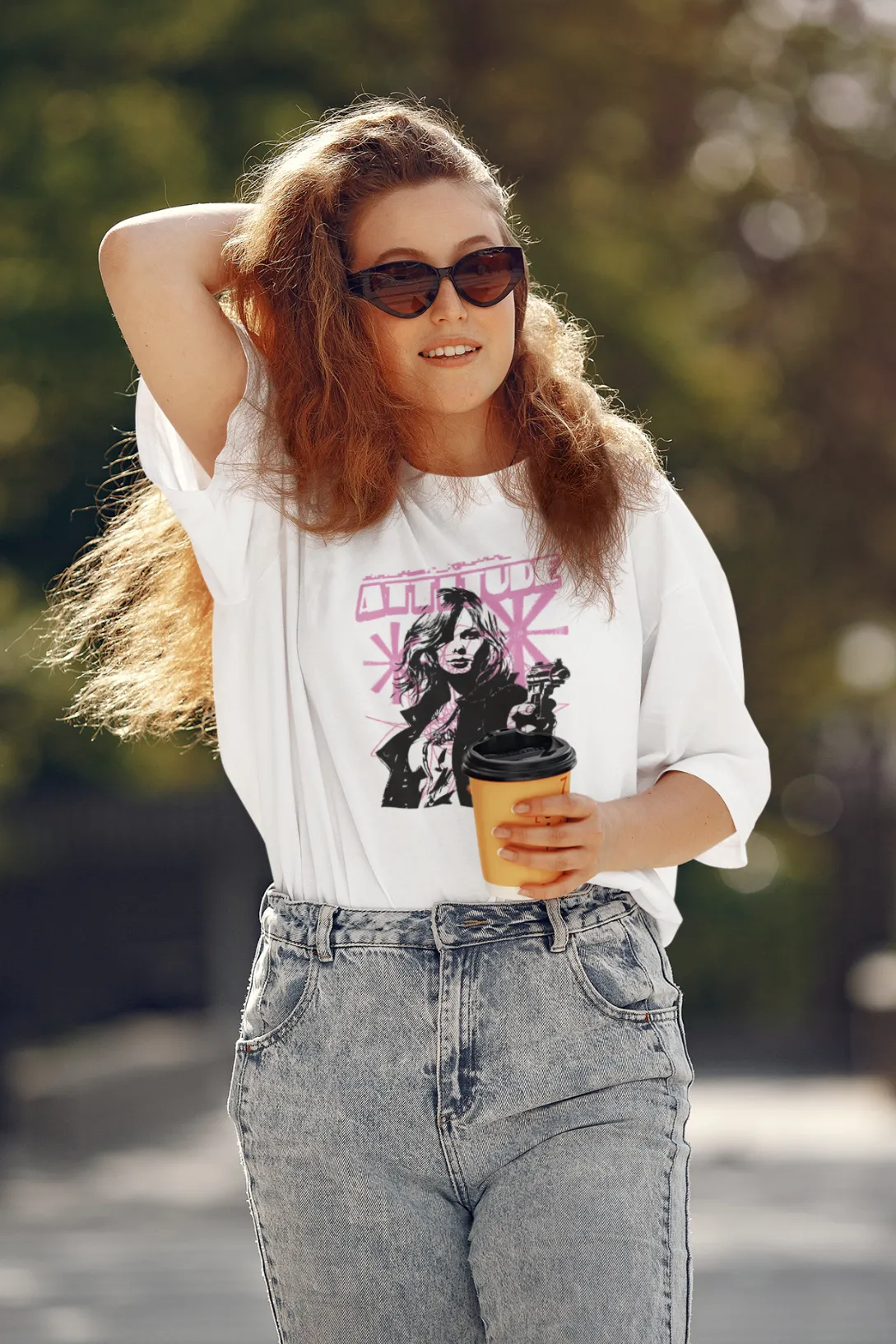 Attitude Matters Printed Oversized T-shirt for women