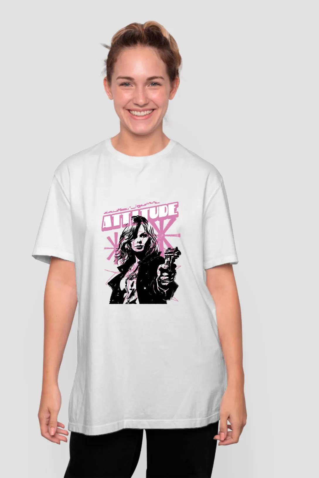 Attitude Matters Printed Oversized T-shirt for women