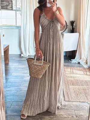 Aurelia Backless Halter Maxi Dress