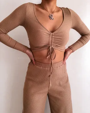 Autumn Knit Pants - Tan