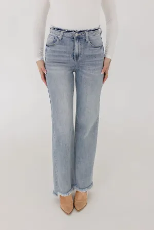 Ava High Rise Wide Leg Jeans Light Wash