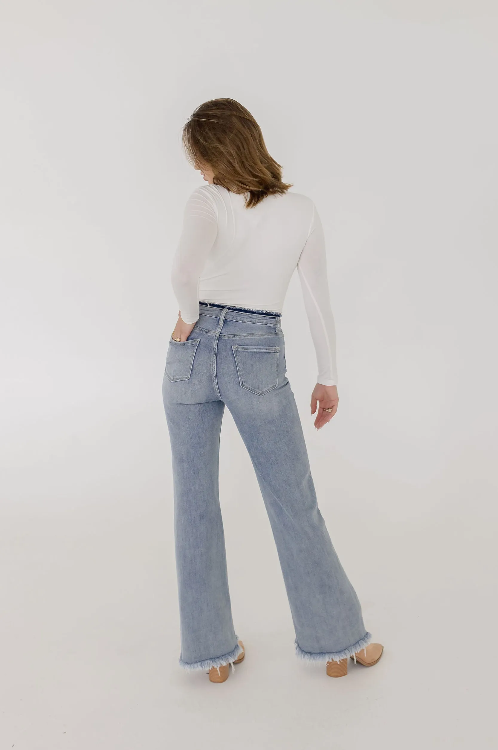 Ava High Rise Wide Leg Jeans Light Wash