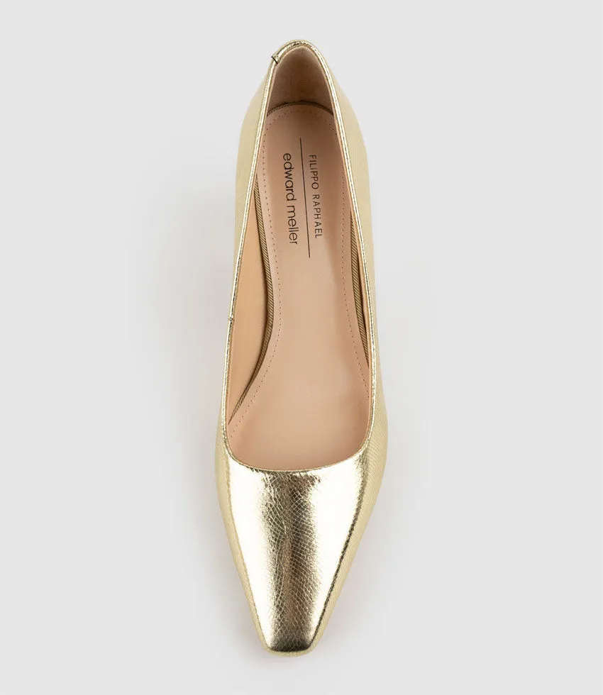AVARI75 Chiselled Pump in Gold Mosaic