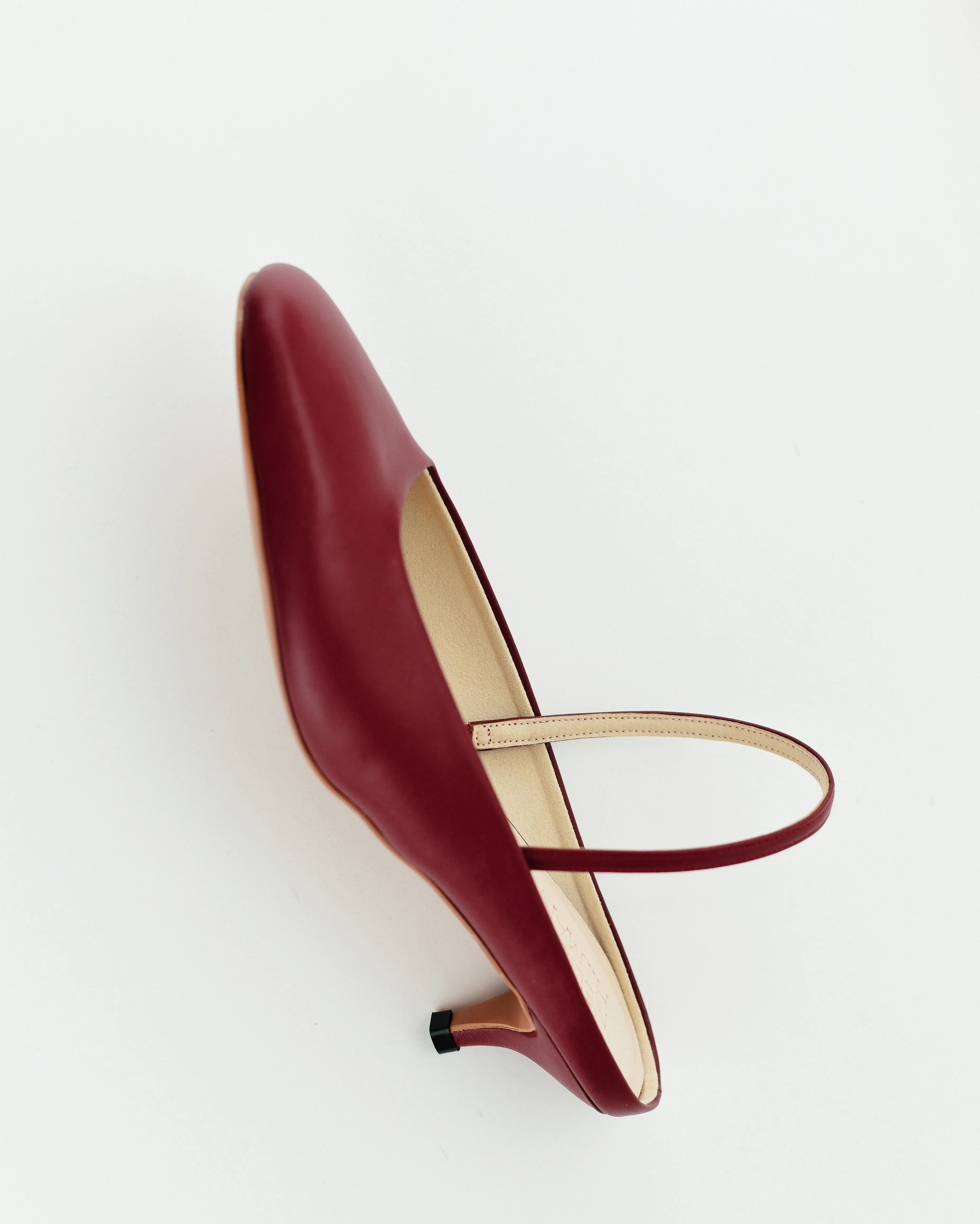 Azura Slingback Kitten Heel Mules (Maroon)