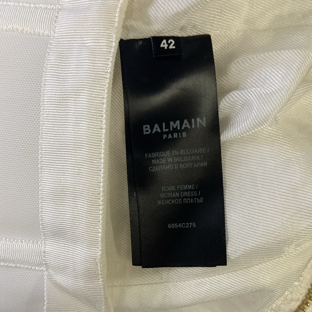 Balmain White with gold buttons mini Dress