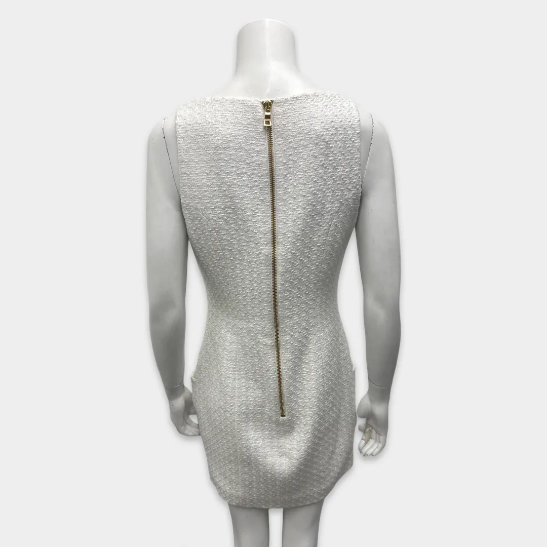 Balmain White with gold buttons mini Dress