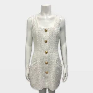 Balmain White with gold buttons mini Dress
