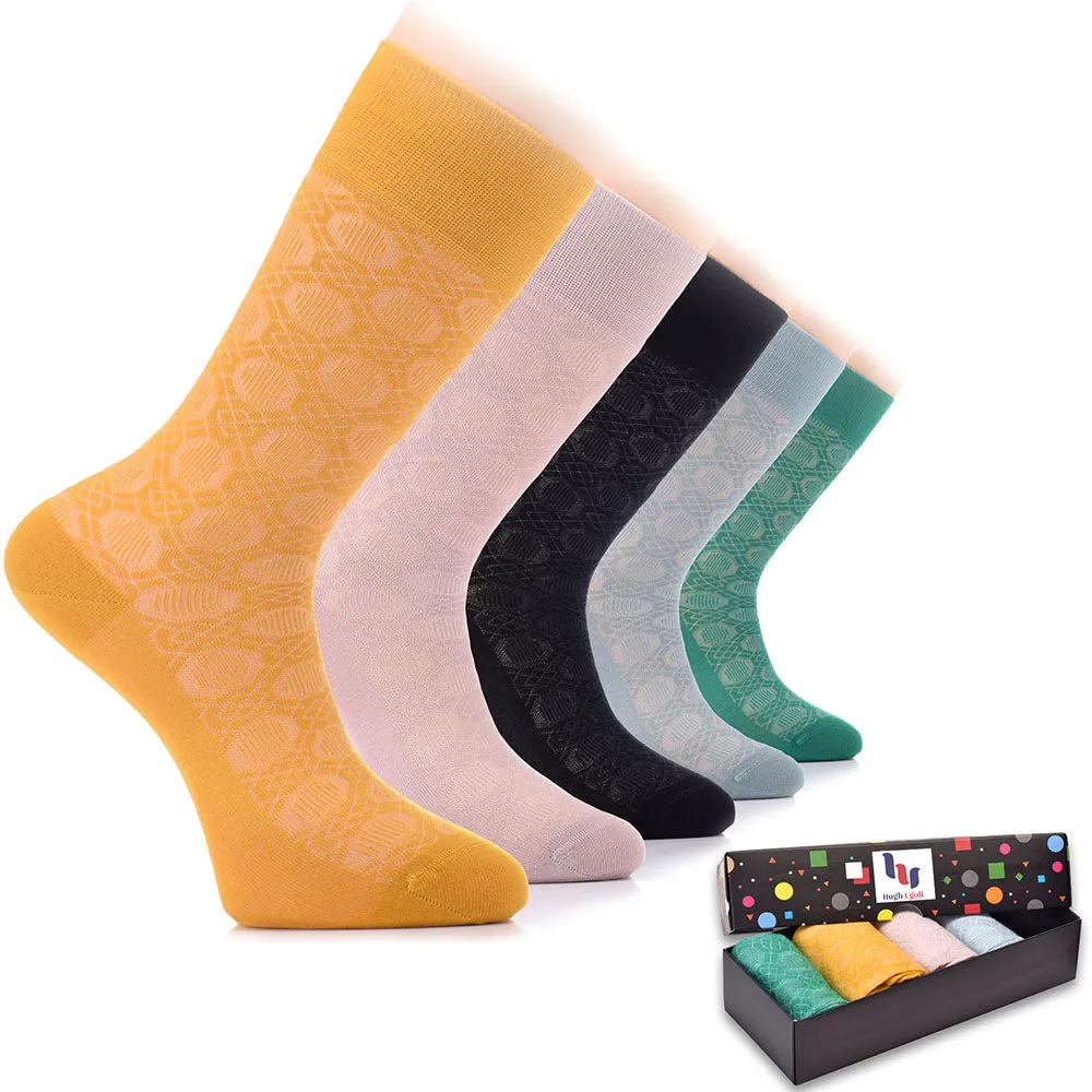 Bamboo Dress Funky Socks for Men's, 6 Pairs