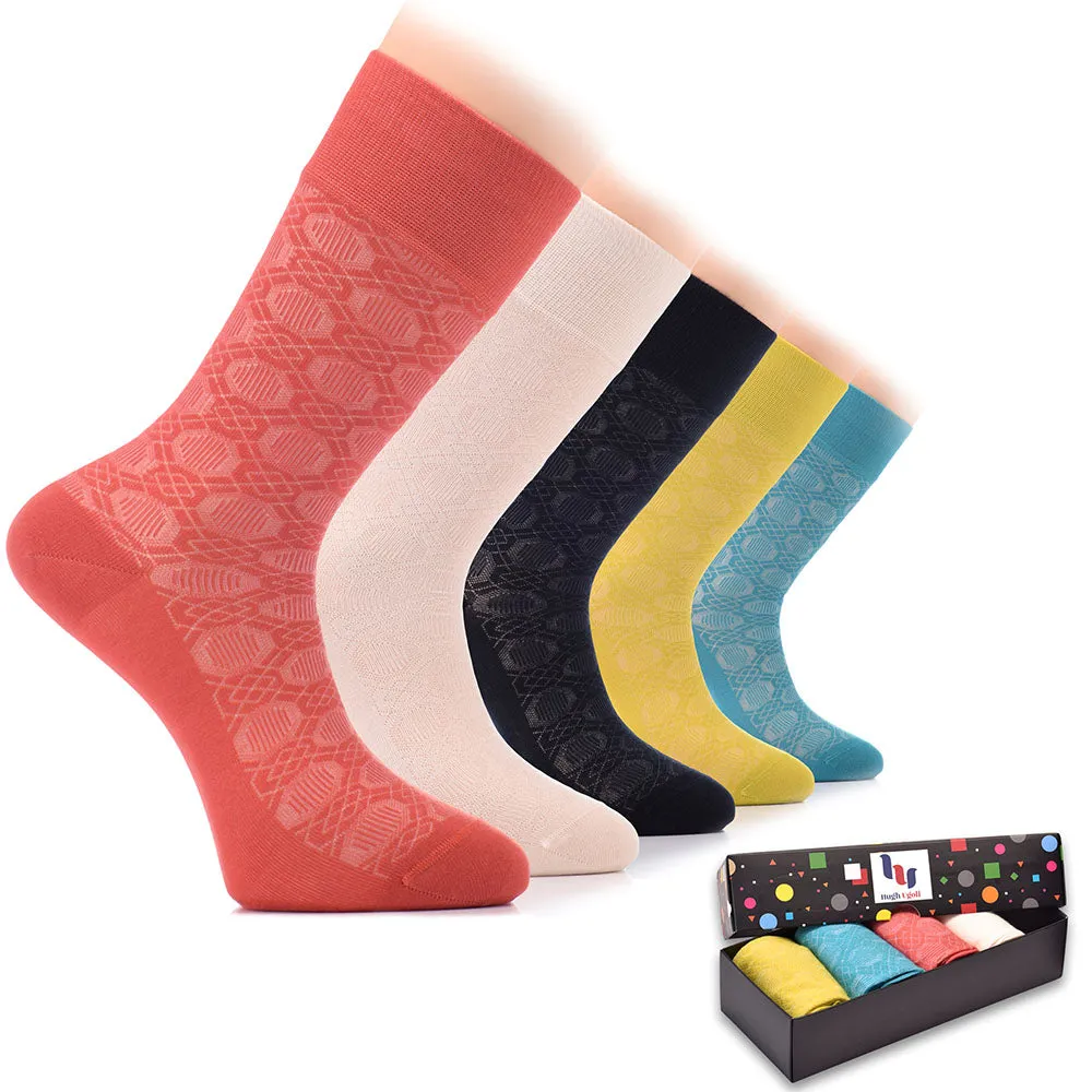 Bamboo Dress Funky Socks for Men's, 6 Pairs
