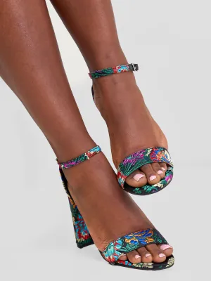 Be Unique Colour Love Chunky Heel - Black Multi-colored