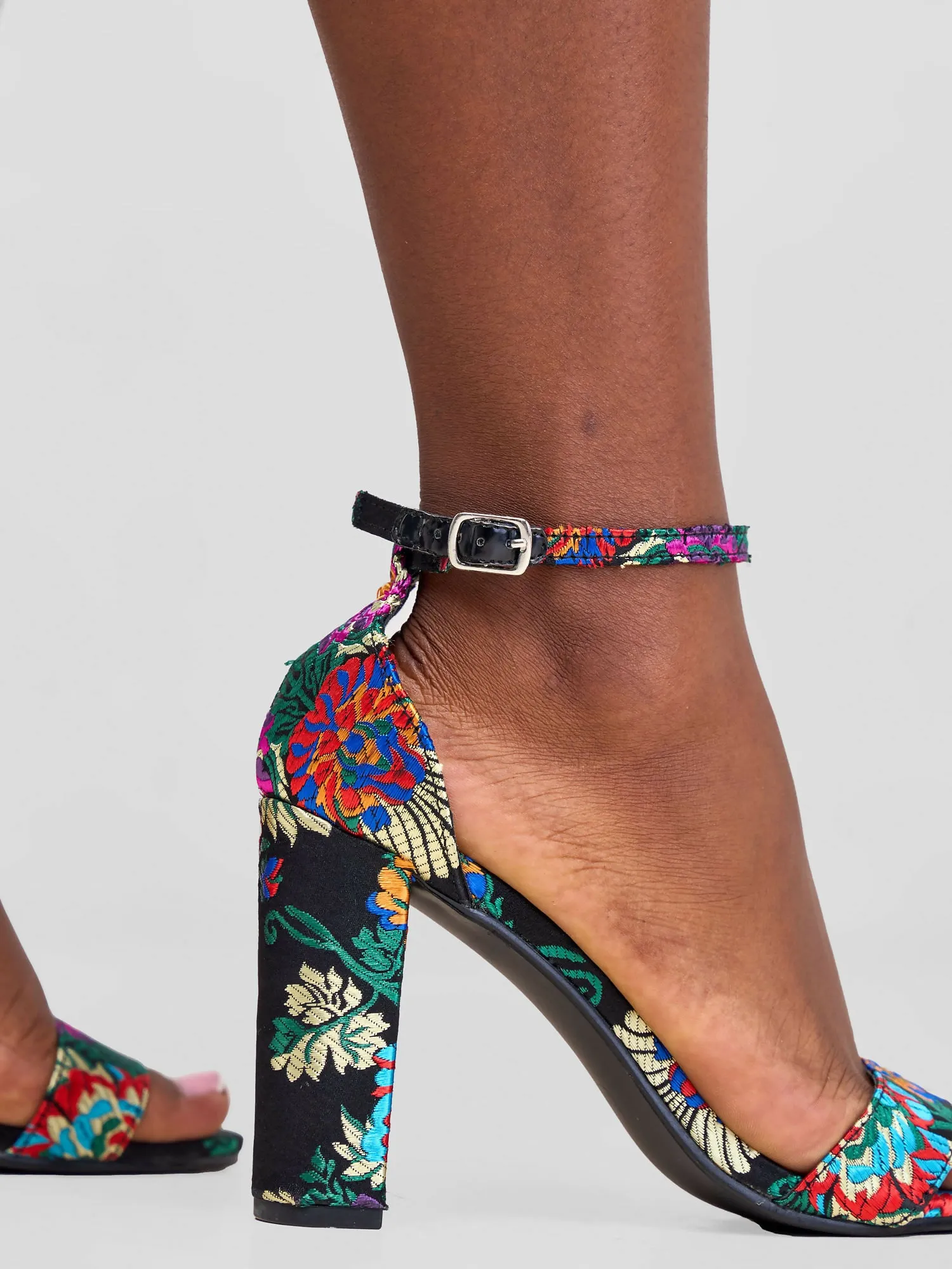 Be Unique Colour Love Chunky Heel - Black Multi-colored