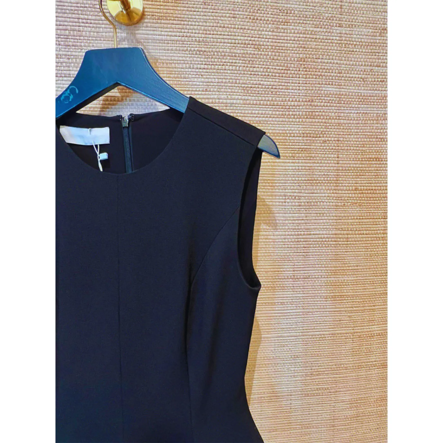 Black and Cream Sleeveless Dress with a Tulle Skirt