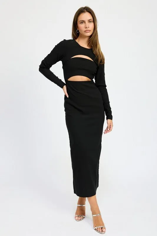 Black Cut Out Maxi Dress