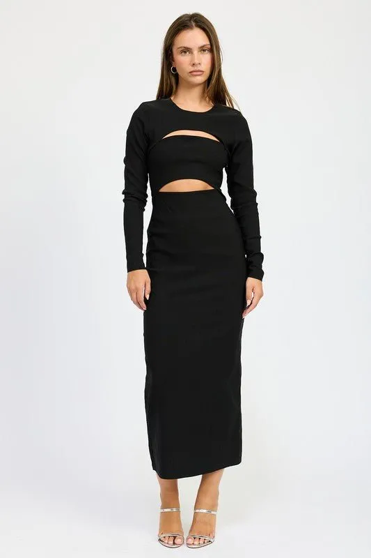 Black Cut Out Maxi Dress