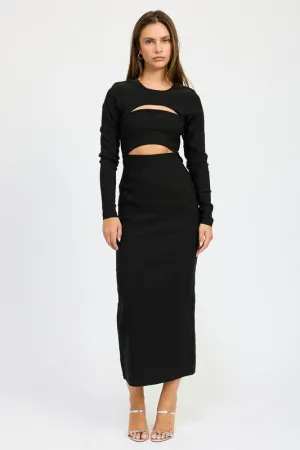 Black Cut Out Maxi Dress