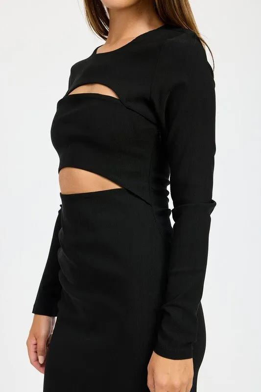 Black Cut Out Maxi Dress