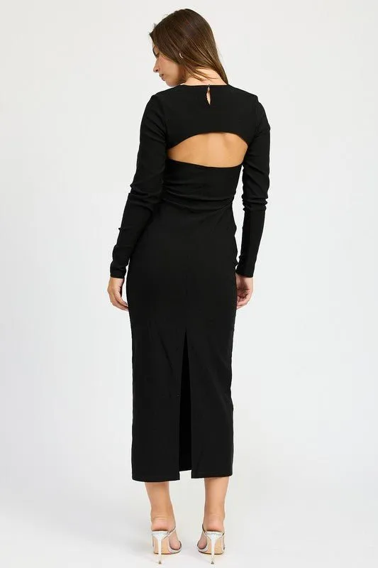 Black Cut Out Maxi Dress