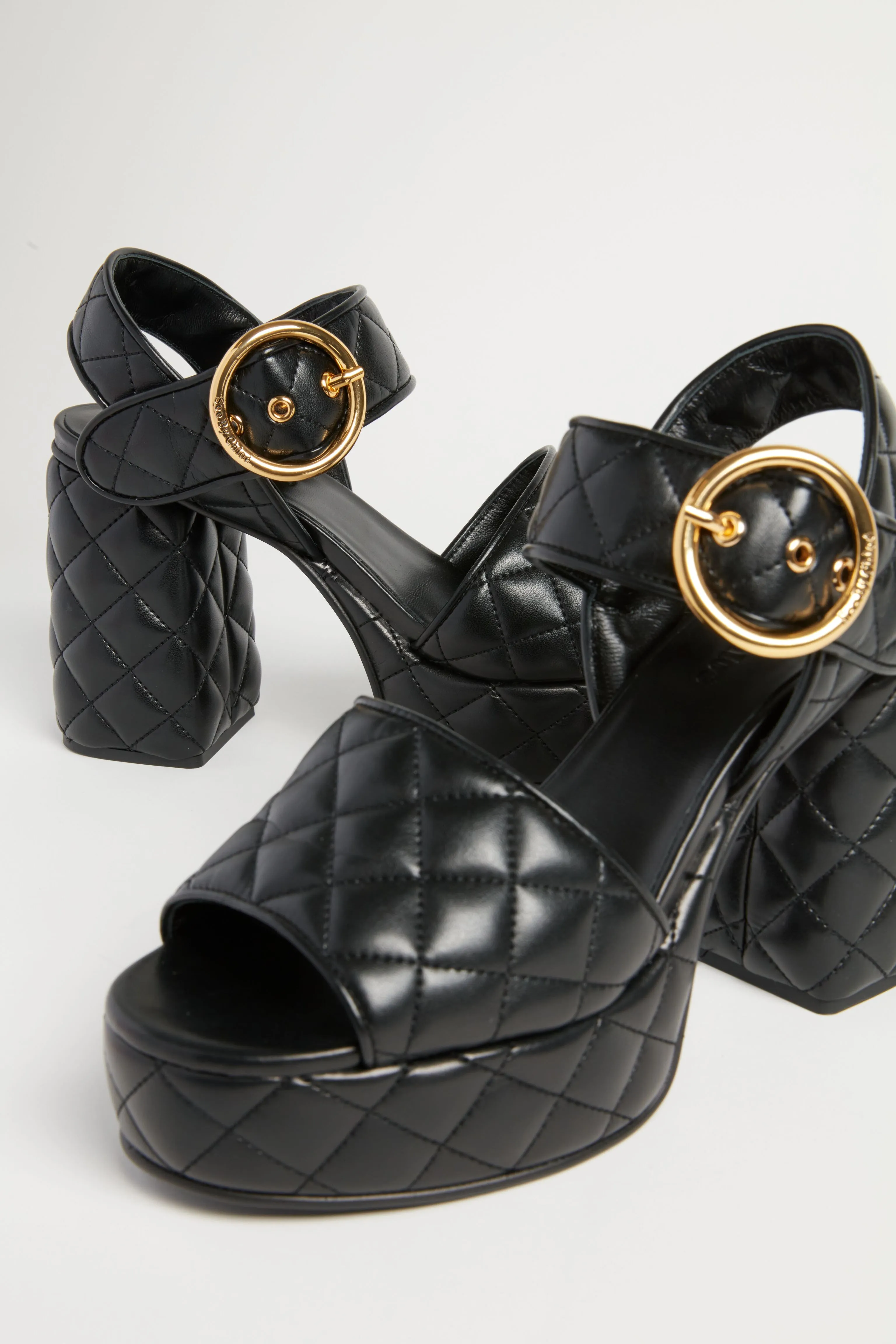 Black Jodie Quilted Heels
