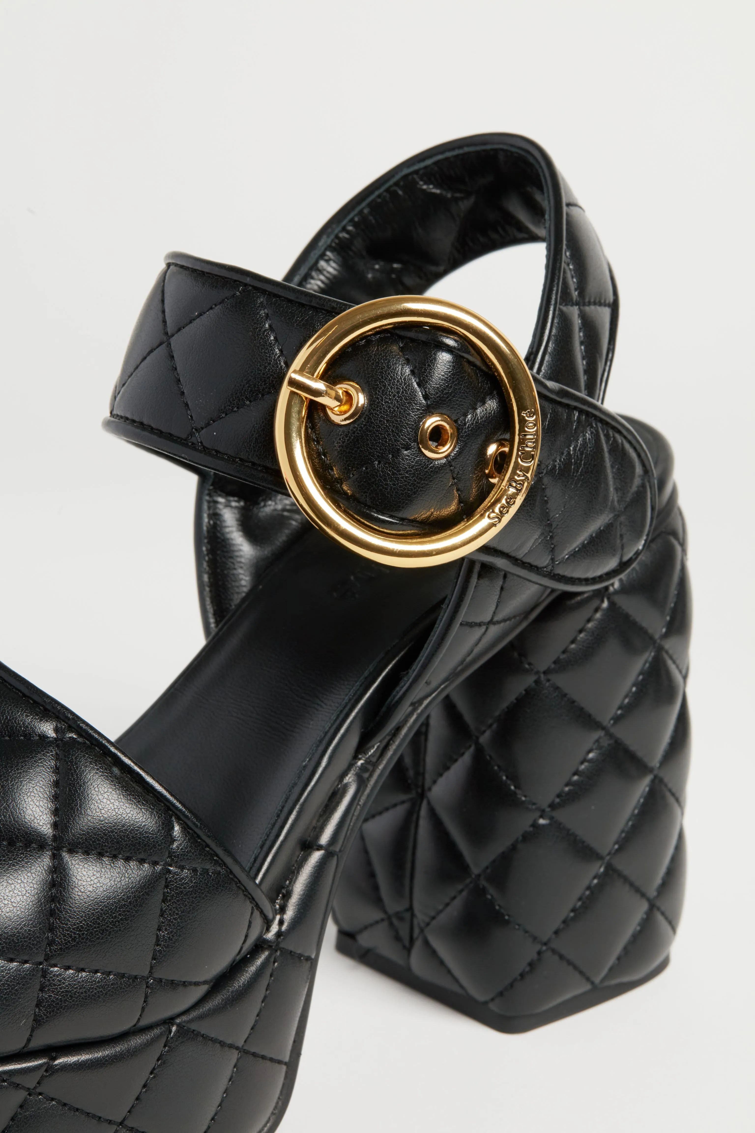Black Jodie Quilted Heels