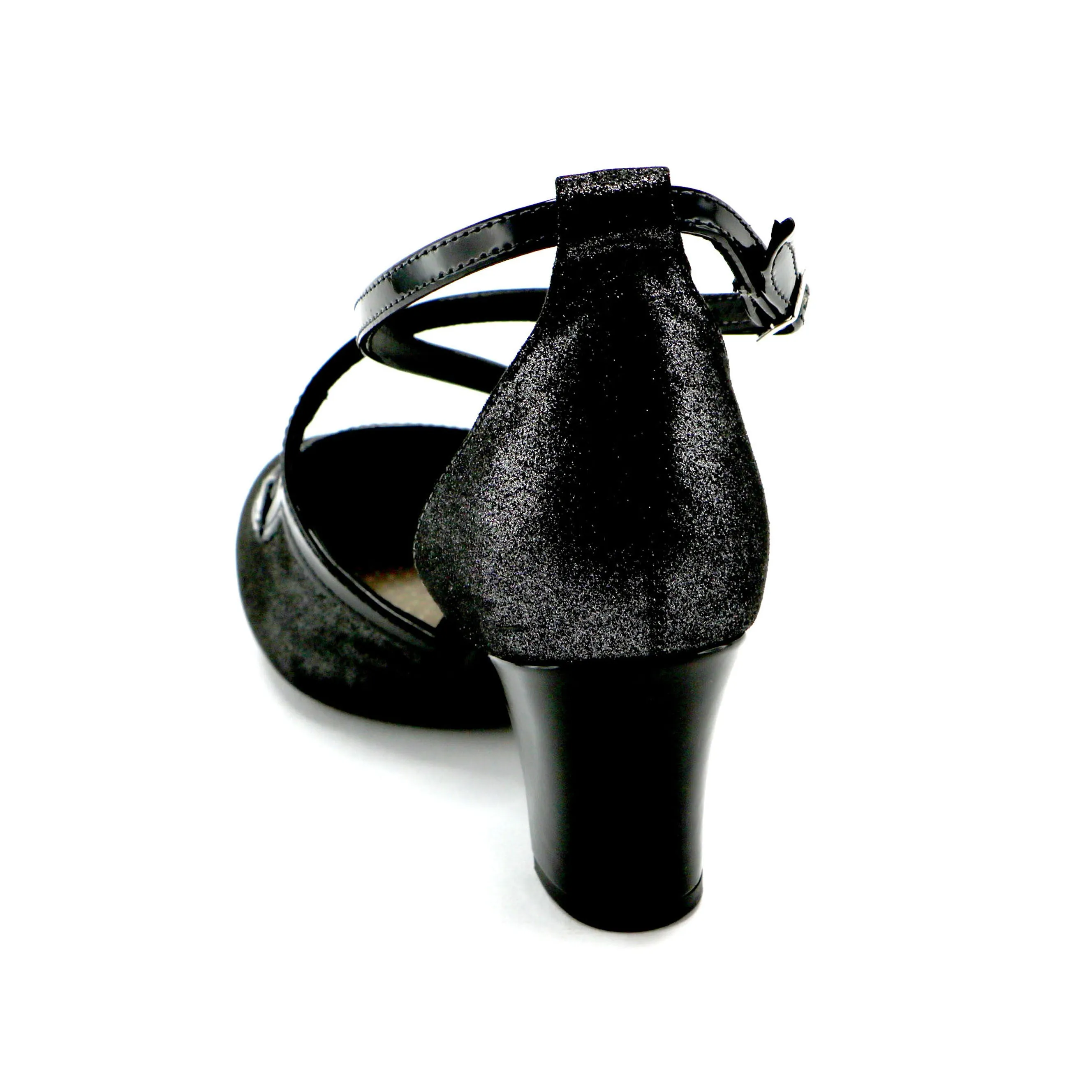Black Metallic Dance Pumps for Womens (696.004)