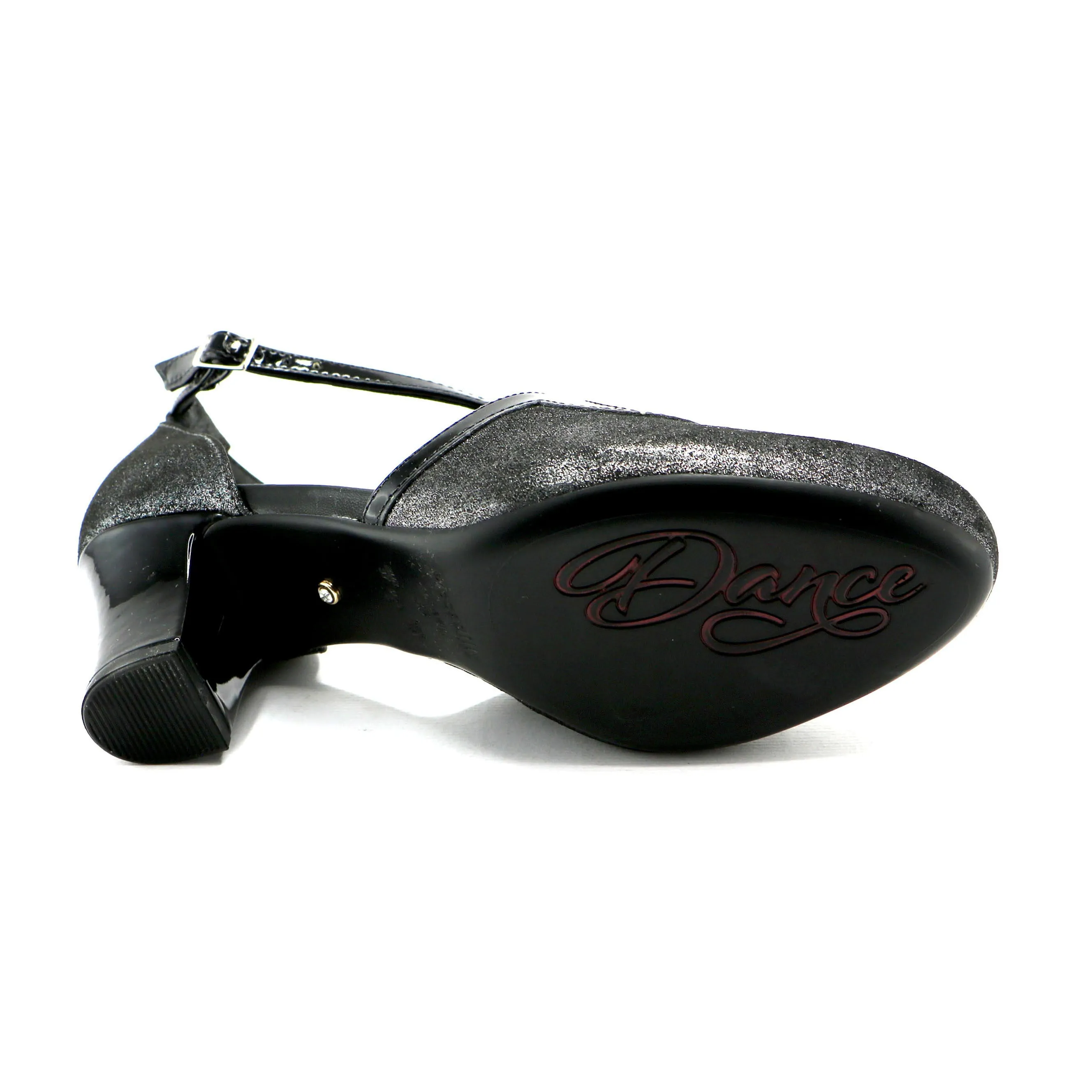 Black Metallic Dance Pumps for Womens (696.004)