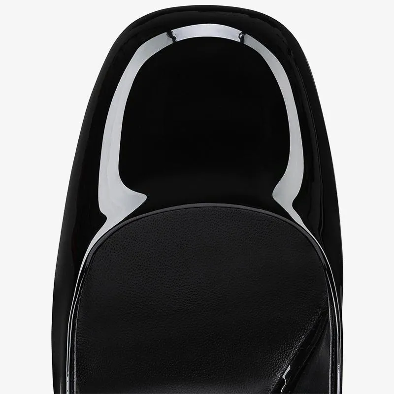 Black Patent Leather Pumps with Square