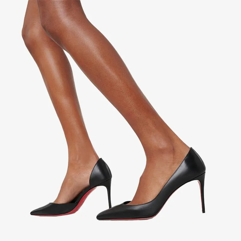 Black Shiny Calf Leather Pump