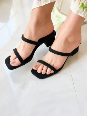 Black Suede Block Heel