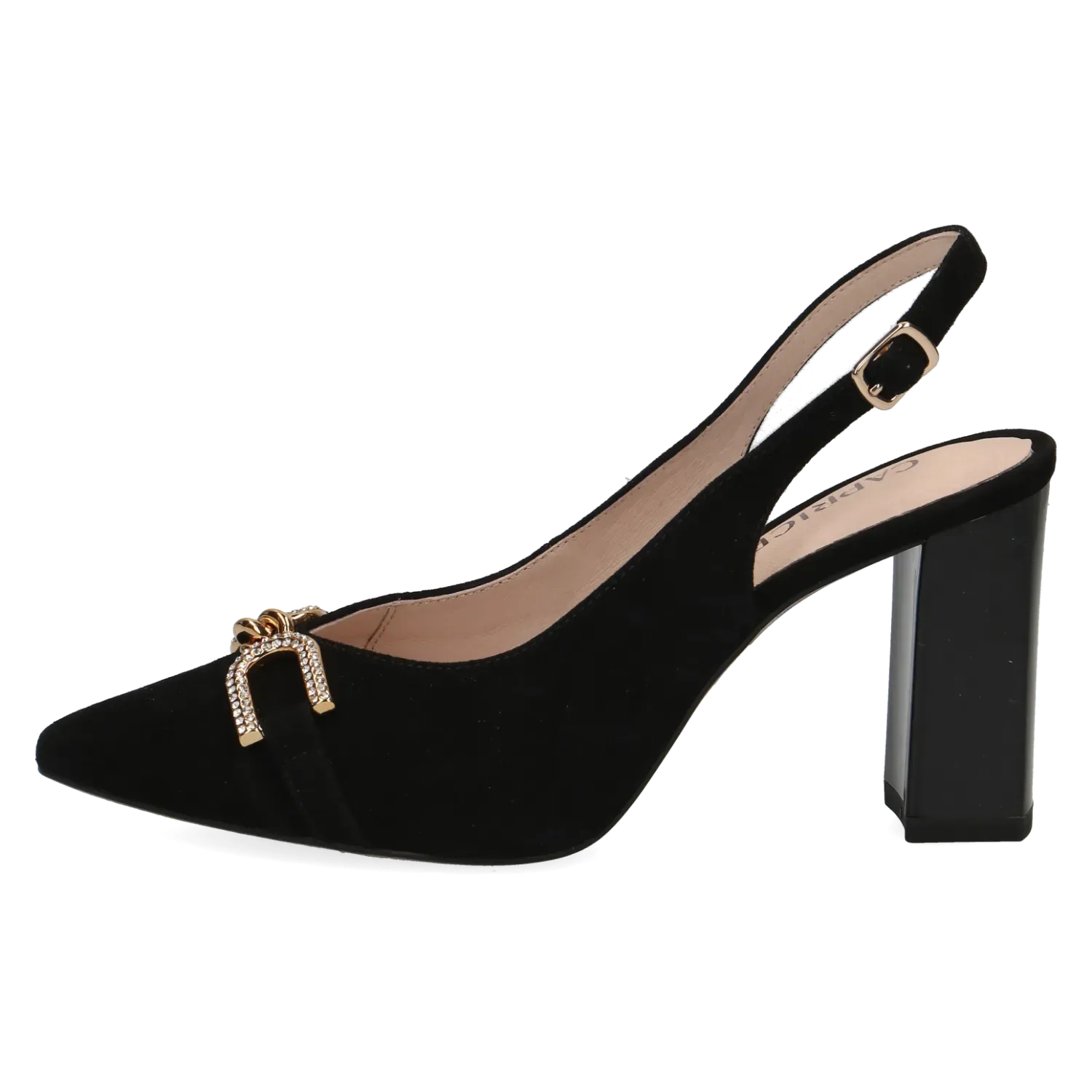 Black Suede Slingback by Caprice