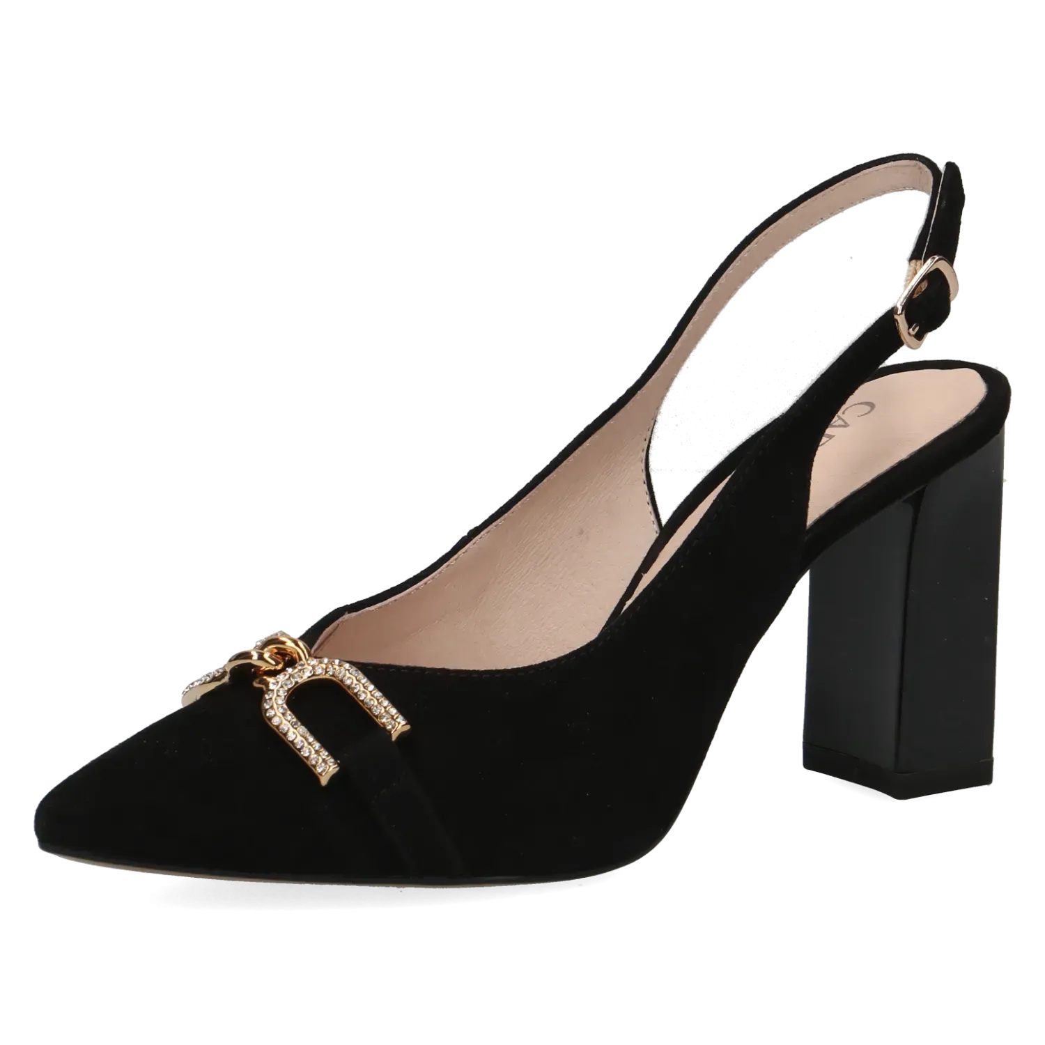 Black Suede Slingback by Caprice