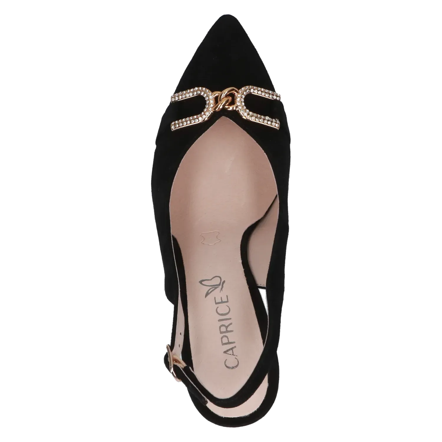 Black Suede Slingback by Caprice