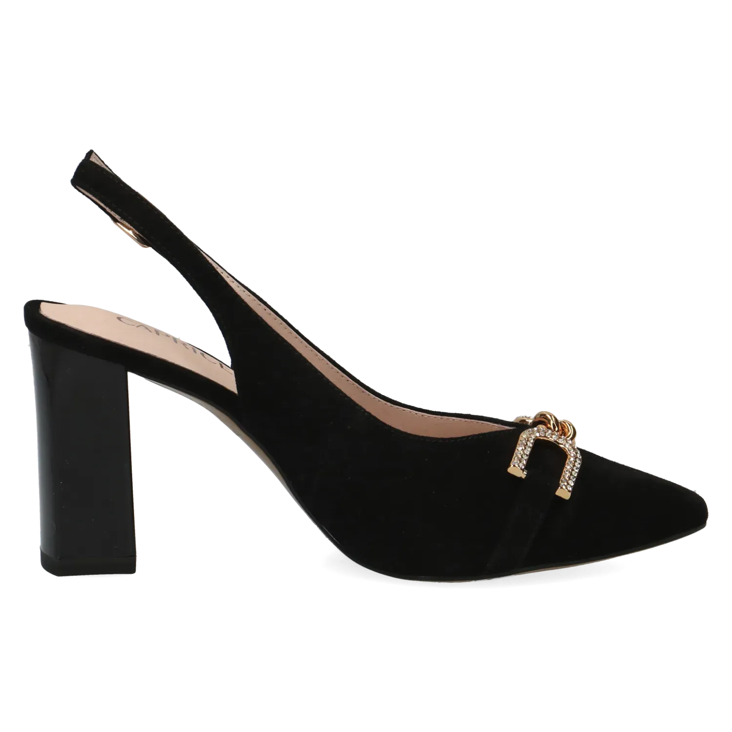 Black Suede Slingback by Caprice