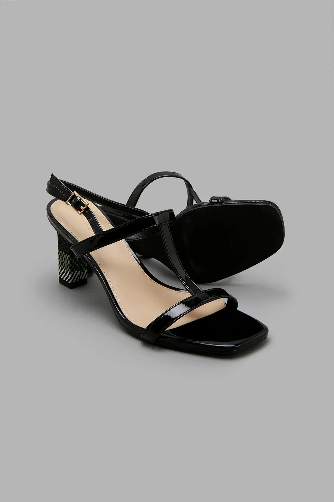 Black T-Bar Sandal